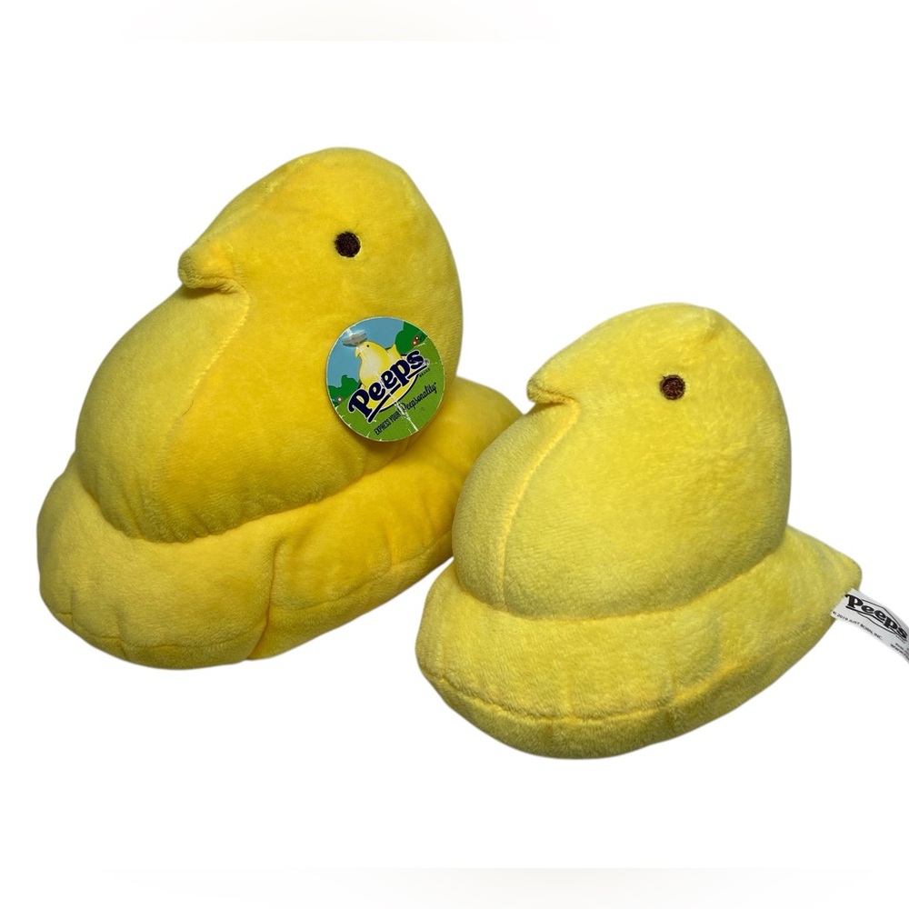 Lot - 2 Peeps Yellow Chick Plush 5.5"-7" Just Born Dan Dee MTY 2015 2019.